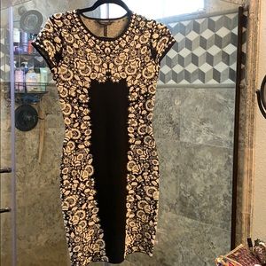 BCBG MaxAzria Black White Embroidered Dress